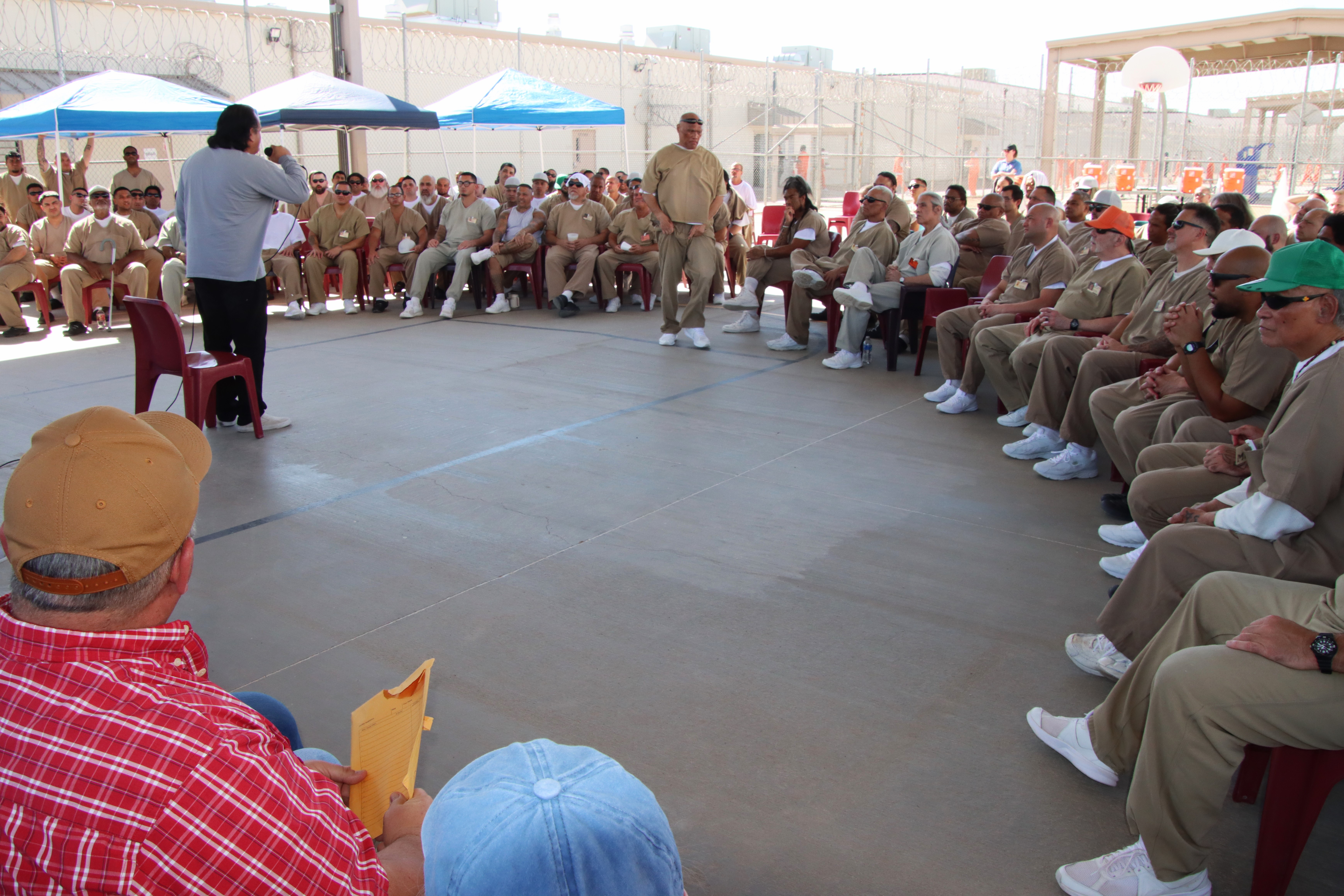 Loto speaking at Eloy Arizona prison