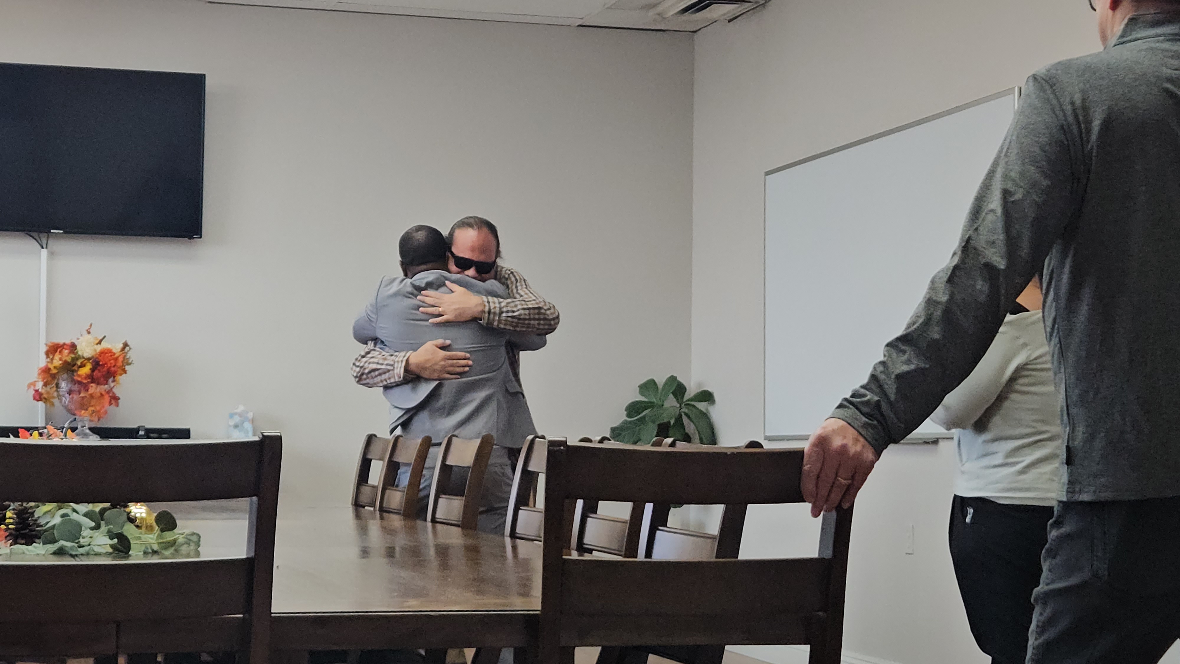 Private reconciliation embrace with Nyron McKinney