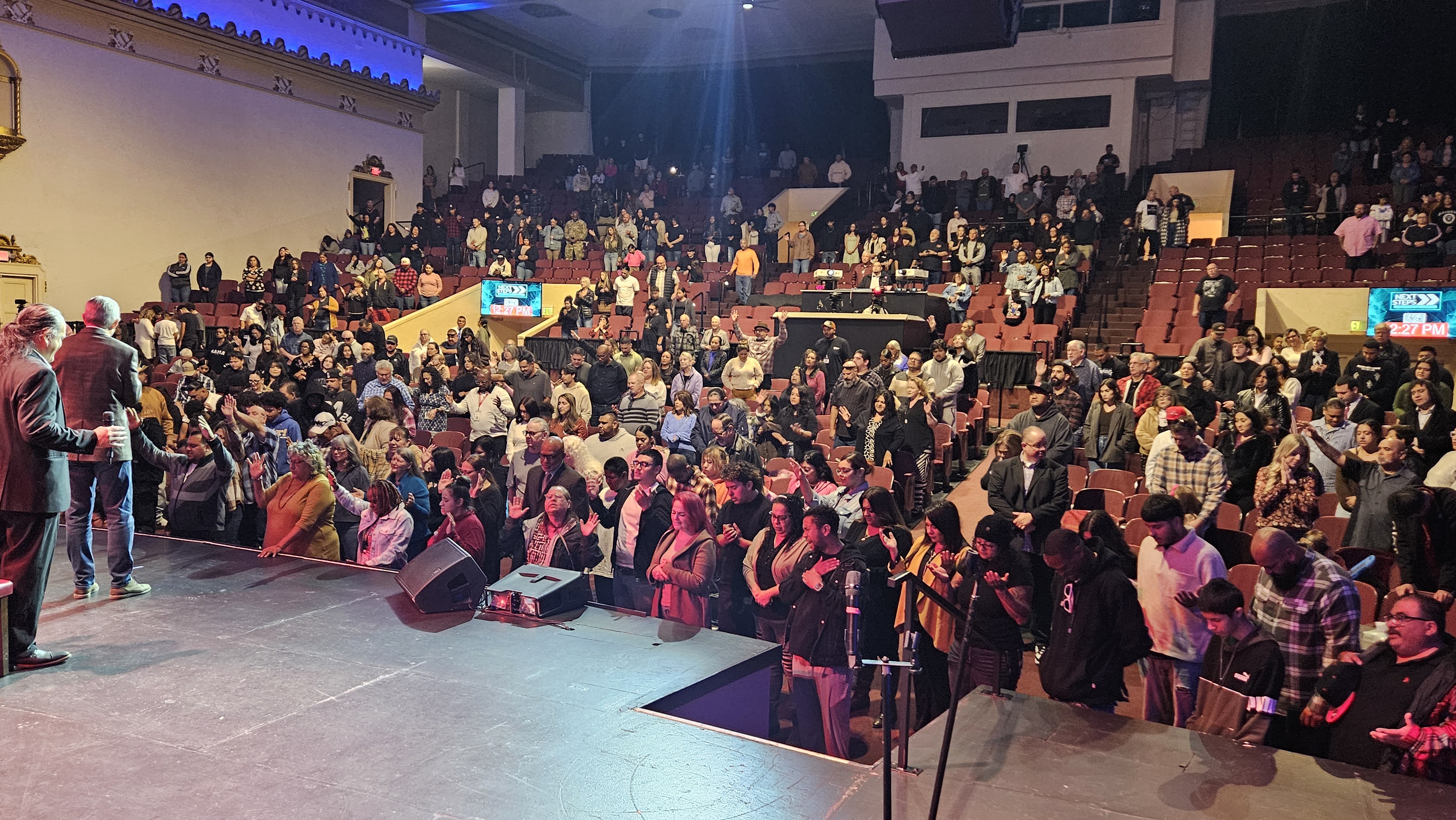 On stage with Pastor Jim Franklin and Nyron McKinney